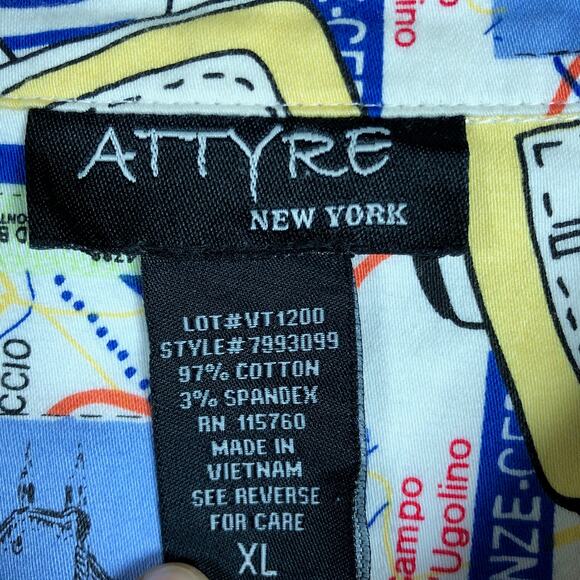 Attyre New York Women Jacket White Multicolored Travel Pattern Button Stretch XL - Picture 6 of 11
